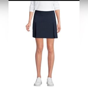 Lands' End Pleated Active Performance Skort Navy Size Medium